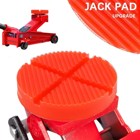 AUTOXBERT Car Rubber Universal Cross Slotted Jack Pads Adapter Guard Floor 4 Ton Max for Pinch Weld Red