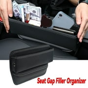 AUTOXBERT Car Seat Gap Filler Organizer Leather Catcher Storage Box Car Accessories for Phones Glasses Key Card