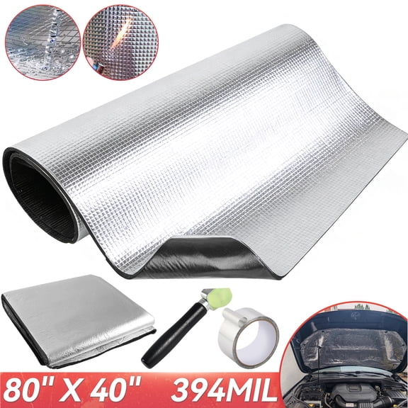 AUTOXBERT Car Sound Deadening Mat 40"x80" 394mil Noise Heat Insulation Hood Door 21.5Sqft