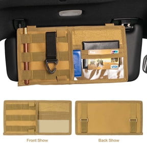AUTOXBERT Car Sun Visor Organizer Tactical Molle Pouch Bag Pocket Card Storage Holder