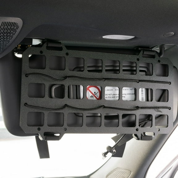 AUTOXBERT Car Sun Visor Organizer Vehicle Rigid MOLLE Panel Tactical Auto Interior Storage Accessorie