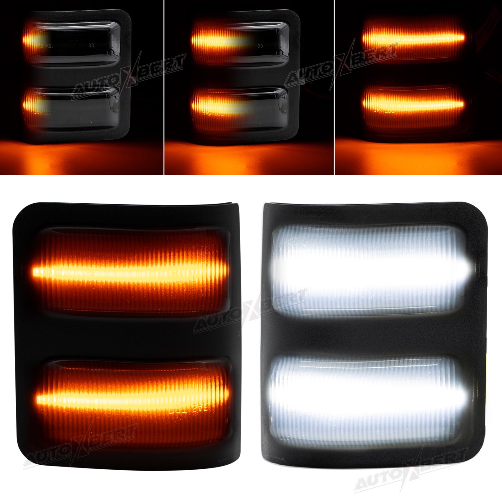 AUTOXBERT Car Switchback LED Turn Signal Side Mirror Marker Light for