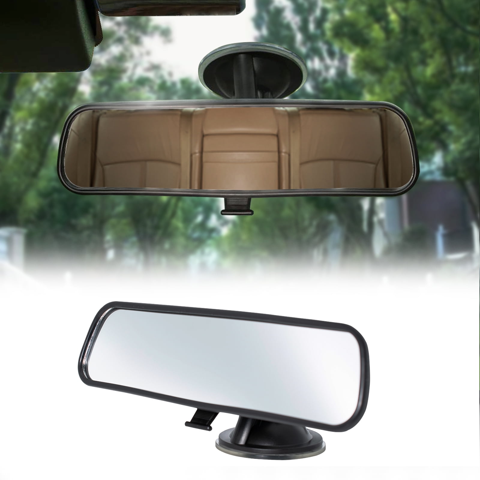 AUTOXBERT Car Truck Interior Rear View Mirror Wide Suction Cup Mirror ...