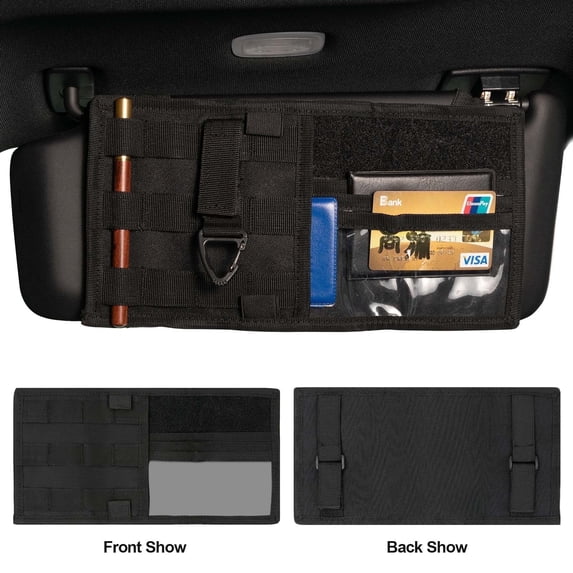 AUTOXBERT Car Vehicles Sun Visor Organizer Tactical Molle Pouch Bag Pocket Card Storage Holder