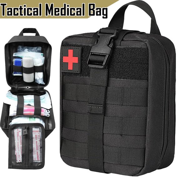 AUTOXBERT MOLLE Medical Pouch EMT First Aid Pouch Empty Rip-Away IFAK Utility Bag for Outdoor Activities