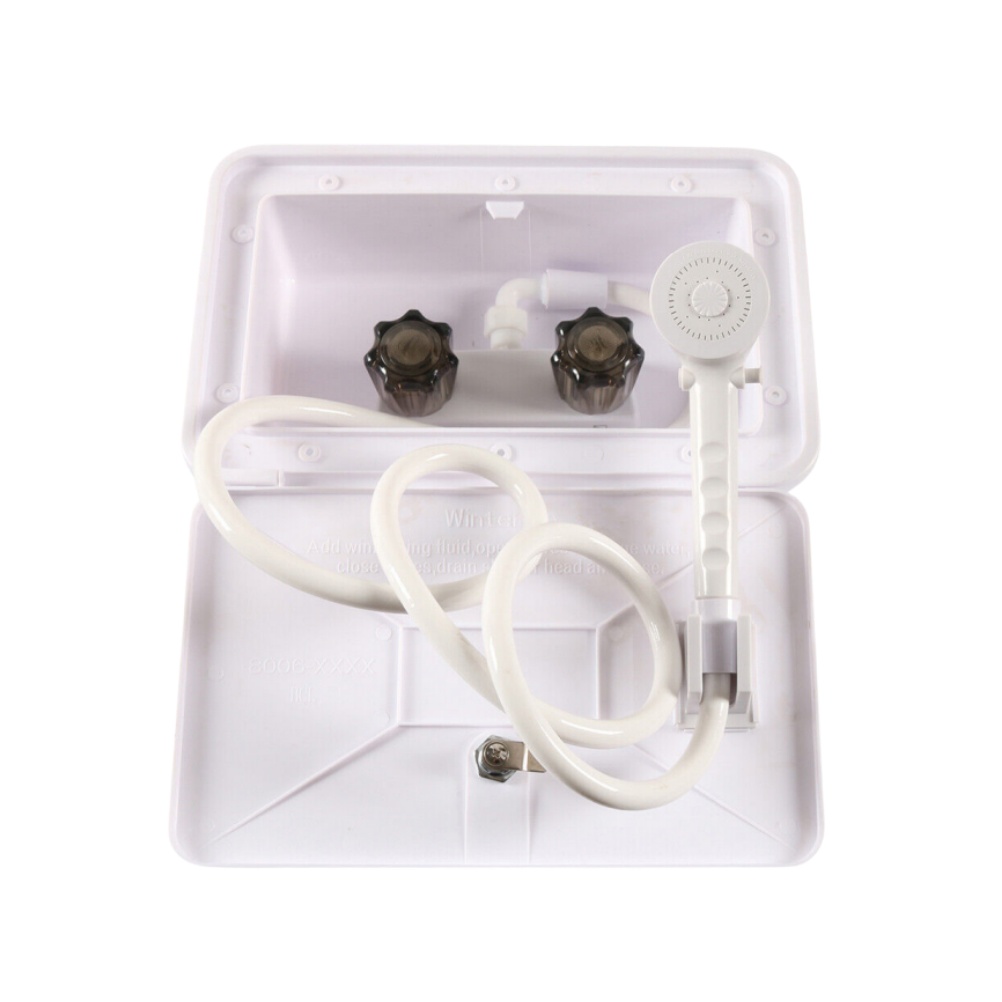 AUTOXBERT Outdoor Shower Box Kit Exterior Faucet Shower Box Kit for RV