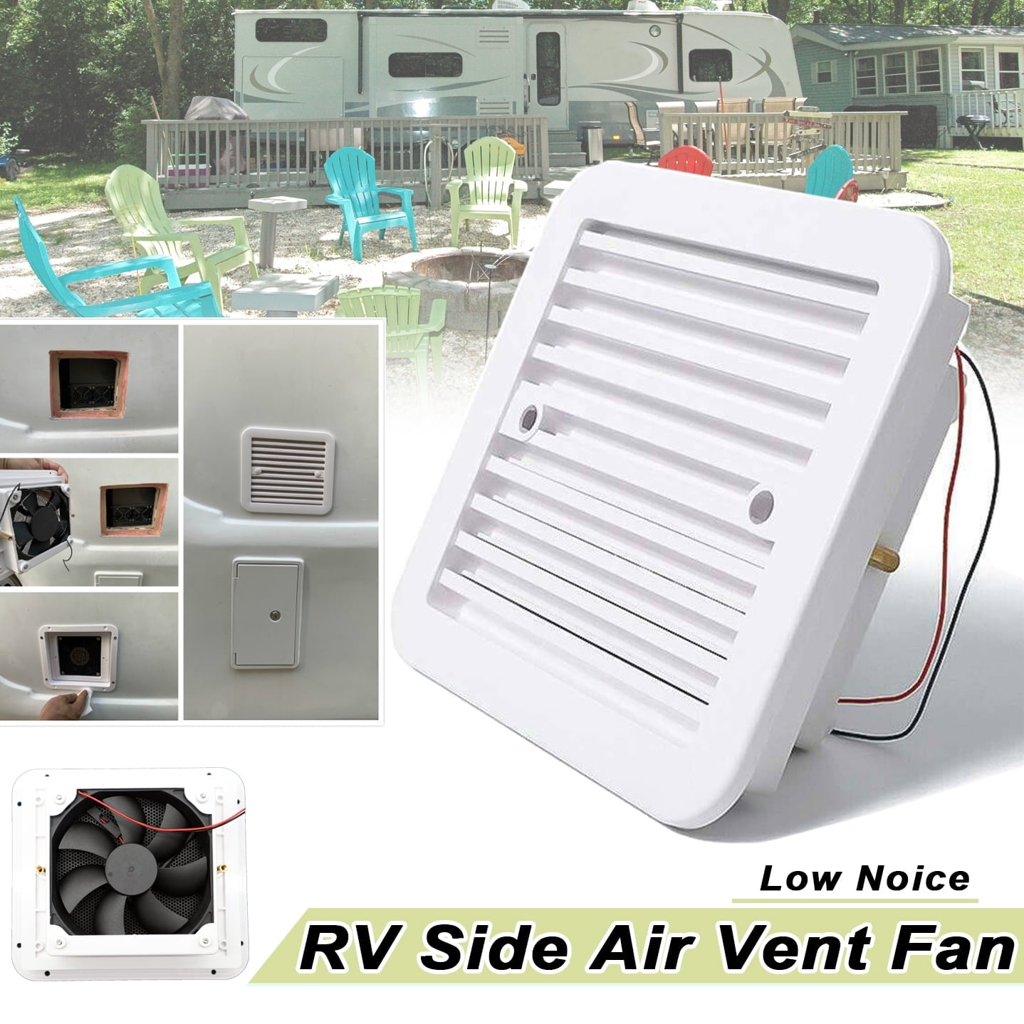 Side Fan AUTOXBERT Side Air Vent Fan Exhaust Fan for RV, Caravan, Motorhome ...