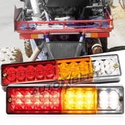 Yiyasu Universal LED Trailer Tail Light Turn Signal Red 20Leds 12V 2PCs