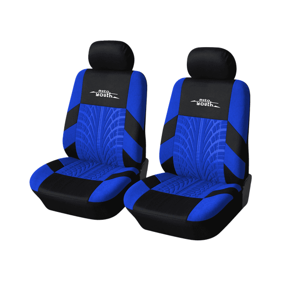 AUTOYOUTH Car Seat Covers Front Seats Only - Breathable Bucket Seat Covers with Removable Headrest Universal Fit For Vans, SUVs, Trucks...(Blue Color)