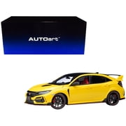 2021 Honda Civic Type R FK8 RHD Right Hand Drive Sunlight Yellow Limited Edition 1/18 Model Car by Autoart