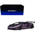 thumbnail image 1 of Lamborghini Aventador Liberty Walk LB-Works Viola SE30 Purple Metallic with Carbon Hood Limited Ed 1/18 Model Car by Autoart, 1 of 6