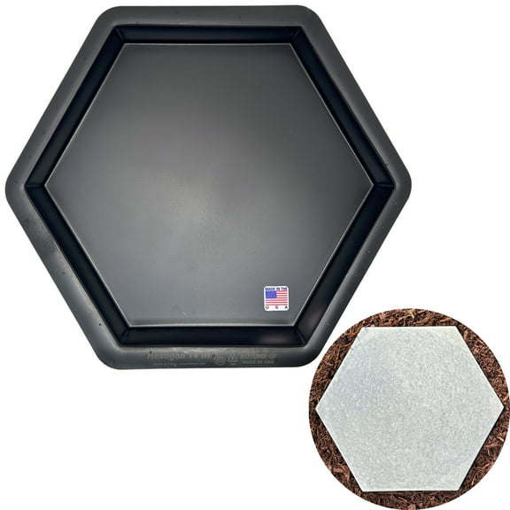AUTUMN 14-Inch Hexagon Stepping Stone Mold - DIY Concrete Cement Path Maker for Garden Walkways - Decorative Hexagonal Garden Statues & Pathway Molds