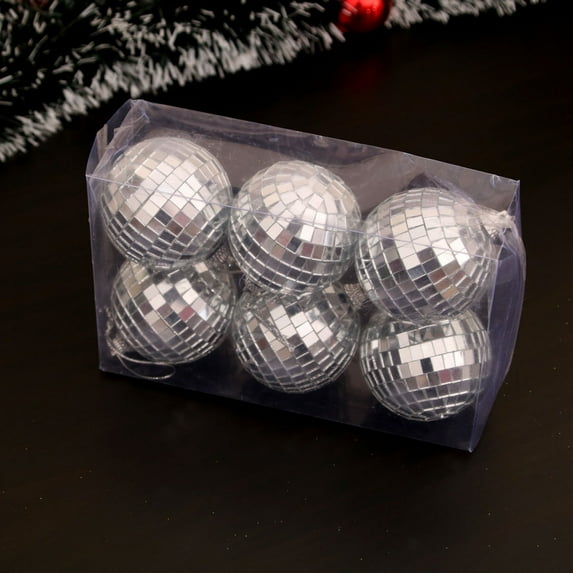 AUTUMN 6 Pcs 4 Inch Disco Ball Decoration, Hanging Mirror Hanging Ball Ornament for Christmas Tree, Home Stage Club Party Decoration Bar Party Wedding Christmas Xmas Tree Decor (6.6oz)