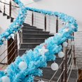thumbnail image 1 of AUTUMN 8.9ft Christmas Door Hanging Decoration, Blue Christmas Rattan with Glitter Ball Without Lights, for Home Stairs, Fireplace, Front Porch Door, Indoor Outdoor Christmas Decor, 1 of 4