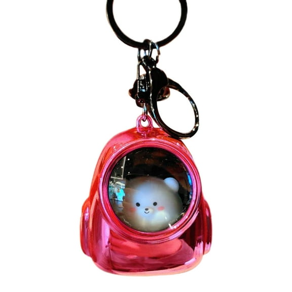 AUTUMN Bear Keychain Gift, Night Light Keychain Pendant, Women Men Funny Animal Keyring Cute Metal Bear Keychain Bear Keyring Creative Handmade Bear Key Chain Metal Car Key Chain (Red)
