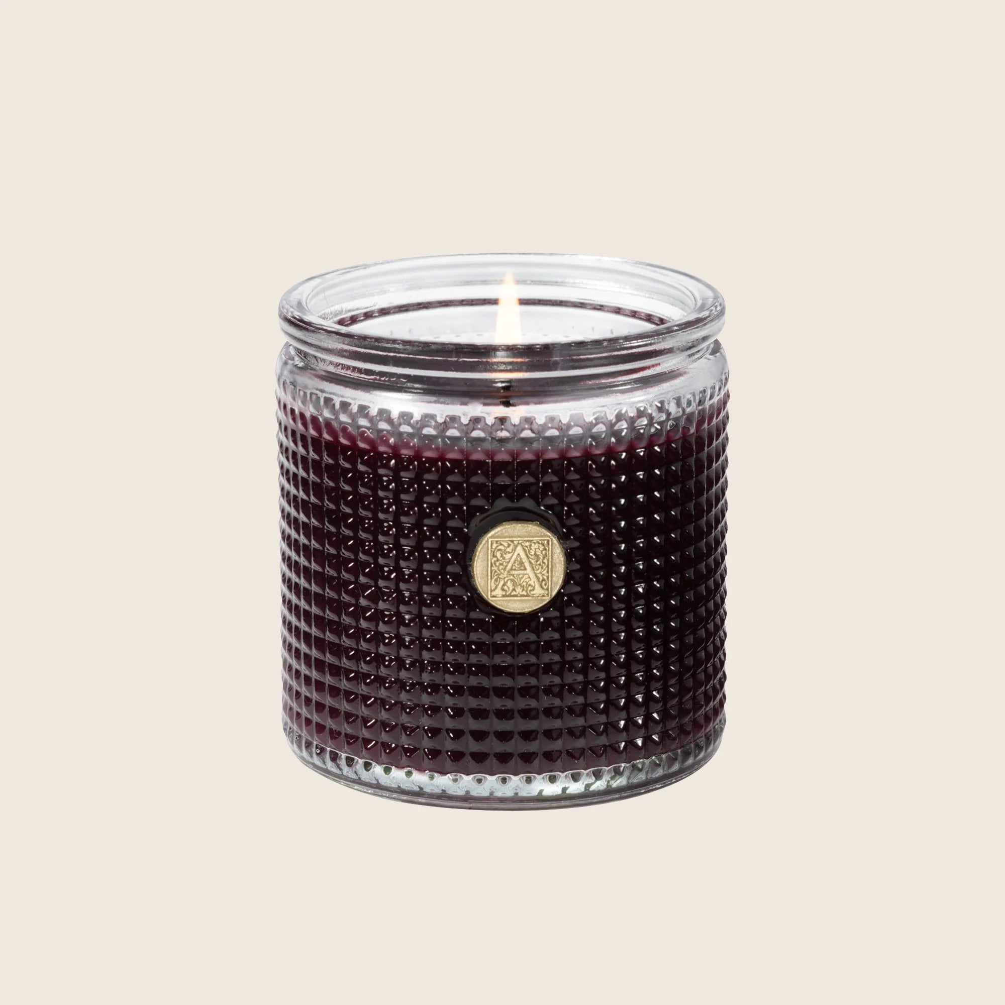AUTUMN CHERRY Aromatique Textured Glass 6 oz Scented Jar Candle