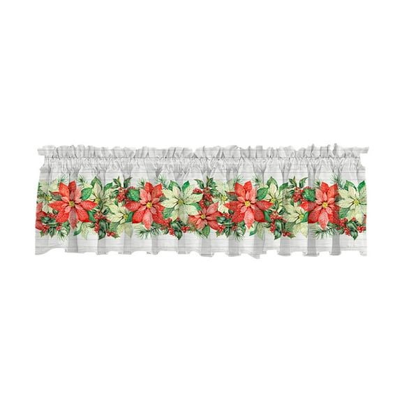 AUTUMN Christmas Curtains Santa Wreath Curtains Living Room 54 x 18 inch, Exquisite Christmas Style Window Drapery Festive Decorations Making The Window Wear The Coat Of Christmas