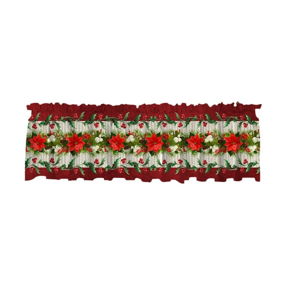 AUTUMN Christmas Curtains Santa Wreath Curtains Living Room 54 x 18 inch, Exquisite Christmas Style Window Drapery Festive Decorations Making The Window Wear The Coat Of Christmas
