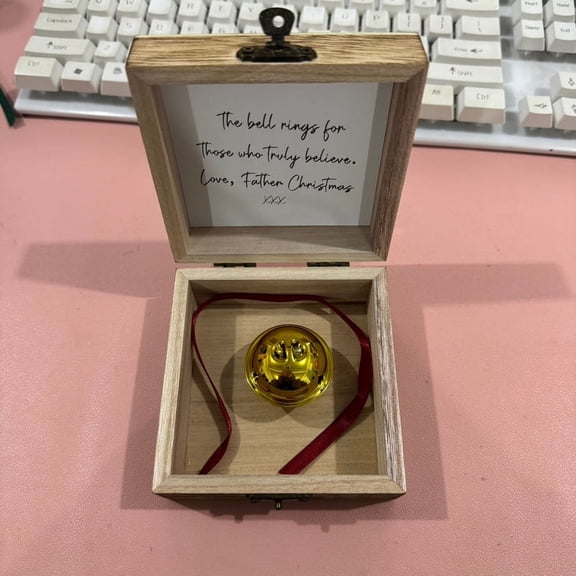 AUTUMN Christmas Magic Believes Bell , Christmas Hope Bell Decoration Pendant Christmas Magical ,for Winter Wonderland Christmas Tree oliday Party Home Craft Decorations (Gold)