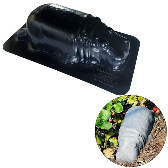 AUTUMN Hippo Garden Decor Mold, Concrete Cement Mold, Hippopotamus for Garden Figure, DIY Outdoor Decor, Hippo Statue for Garden