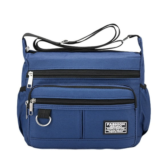 Messenger Bag for Men Business, Leisure and Daily Travel, Waterproof Durable Multiple Compartments Retro PU Leather Messenger Bag (Blue)