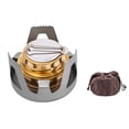thumbnail image 1 of Portable Camping Stove Alcohol Cooking Burner, Windproof Sturdy Durable Small Single Ethanol Burner Stainless Steel, for Emergency, Outdoor, Hiking, Picnic(Silver), 1 of 8