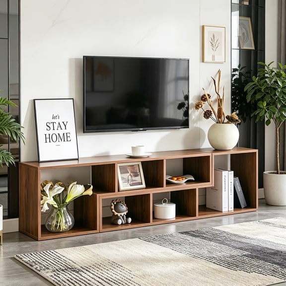 AUU 2-Piece Cube TV Stand, Free Combination Gaming Entertainment Center, Open Storage Bookcase Shelf for Living Room, L-Shaped TV Console Stand, 55.1 x 11.8 x 17.1 Inches