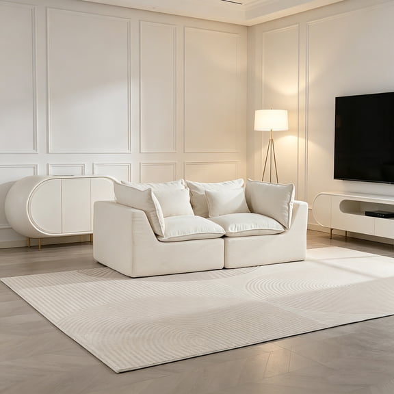 AUU 74.8" Oversized Modular Cloud Sectional Sofa, Wide & Deep 2-Seat Couch for Living Room Furniture Set