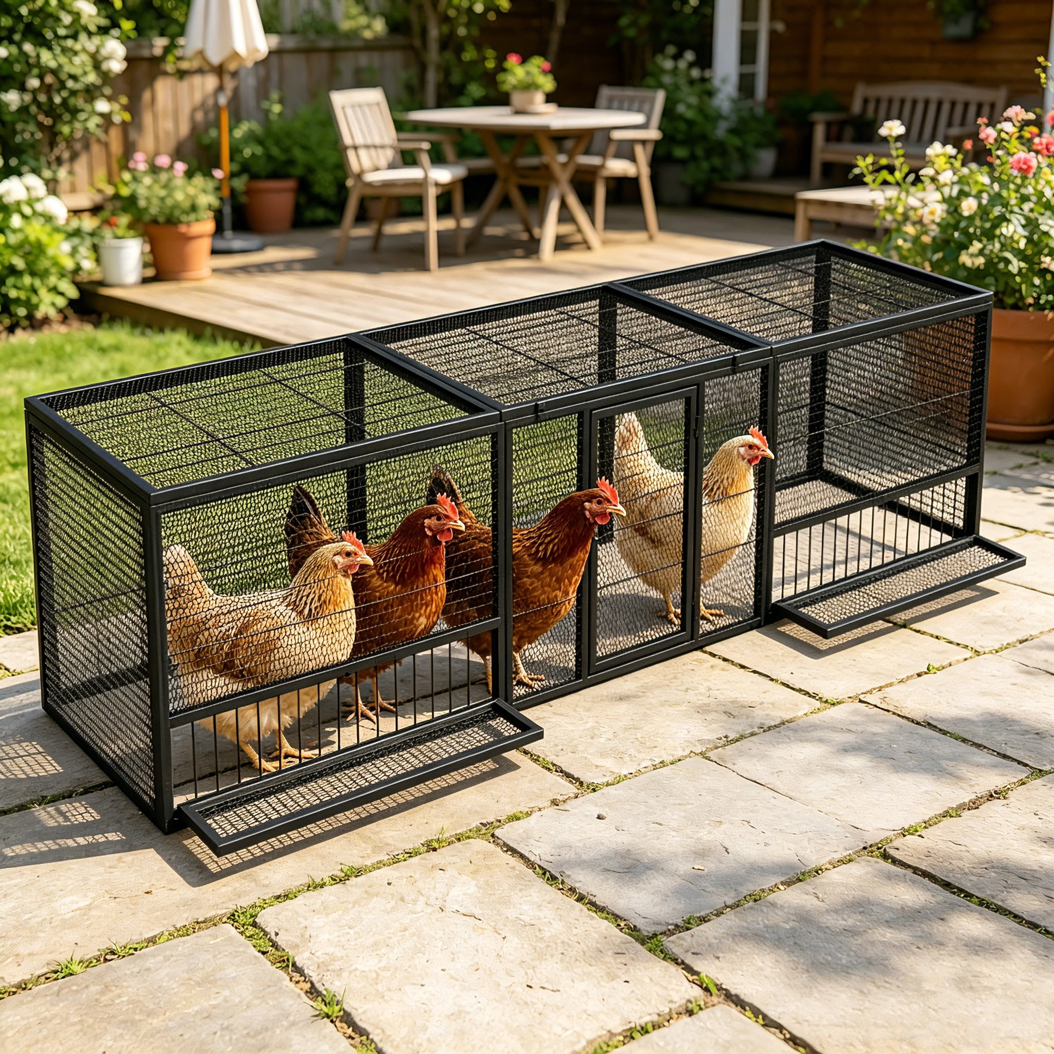 AUU 83-Inch Thickened Chicken Coop, Durable Outdoor Pigeon Cage, Comfortable Poultry Cage for Home Breeding, Easy-to-Install with Strong Load-Bearing for Chicken, Duck, Goose