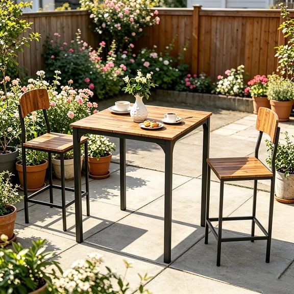 AUU Complete 3-Piece Kitchen & Dining Table Set  Versatile Conversation Furniture for Living Room, Breakfast Nook, or Dining Area