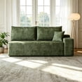 AUU Green Right-Facing 3-Seater Plush Corduroy Modular Sectional Sofa ...