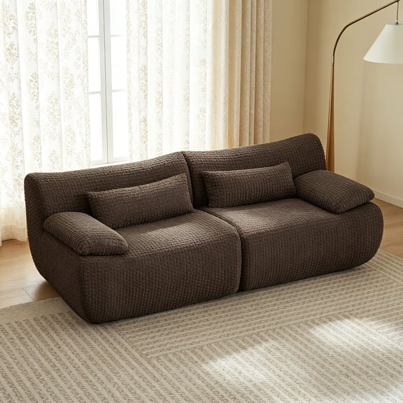 AUU Oversized 2-Seat Loveseat Sofa, No Assembly Required, Modern Modular Cloud Couch for Living Room