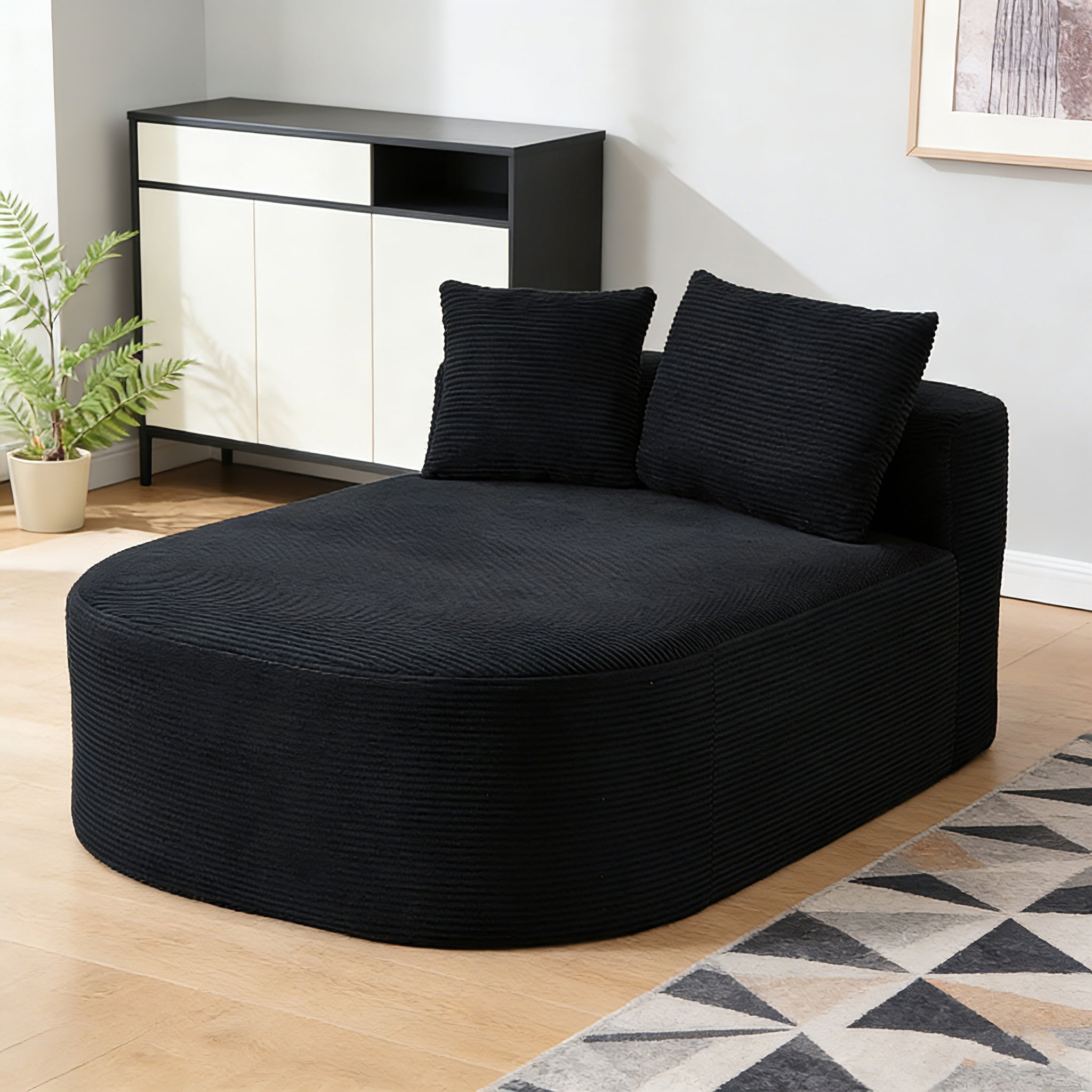 AUU Oversized Corduroy Chaise Lounge Chair, 67.5