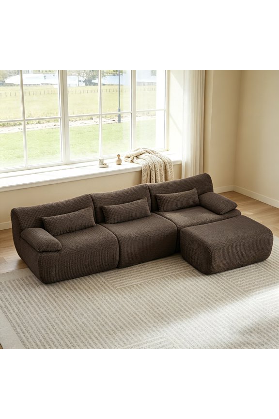 AUU Oversized Modular L-Shape Sectional Sofa, Frameless Cloud Couch for Living Room, No Assembly Required