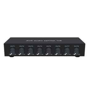 AUX Audio Splitter Multi Headphone Audio Splitter Amplifier Stereo Audio Amp Adapter Headphone Splitter 1X8 US Plug