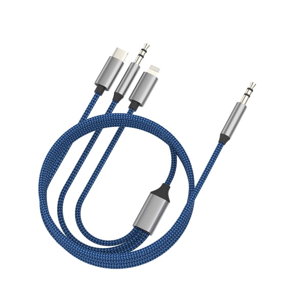 AUX Cord for iPhone 16 15 14 Pro Adapter (1.2m) USB C Lightning 3.5mm Jack Audio Cable Headphone Car Dongle for Apple AUXiliary Stereo Compatible for Samsung S25 AUXiliar Lighting Connector Port