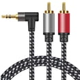 thumbnail image 2 of 5 Meter 3.5mm Male To 2 RCA Male Audio Adapter Cable Stereo Aux Cord Gold Plated 2 of 6