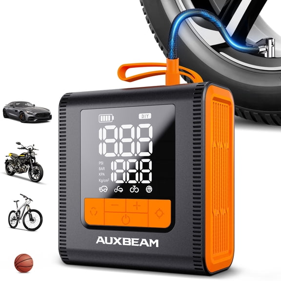 AUXBEAM Model-H4 19mm Cylinder Portable Car Tire Inflator Air Compressor Pump For Pickup Truck Car Motorcycle