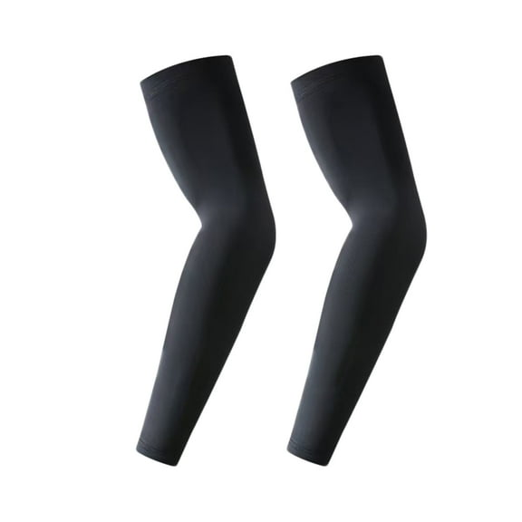 AUXDIQ 1 Pair Compression Arm Sleeves Men Women UV Sun Protection Cooling Sleeves Sports Compression Sleeves Black