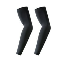 AUXDIQ 1 Pair Compression Arm Sleeves Men Women UV Sun Protection Cooling Sleeves Sports Compression Sleeves Black
