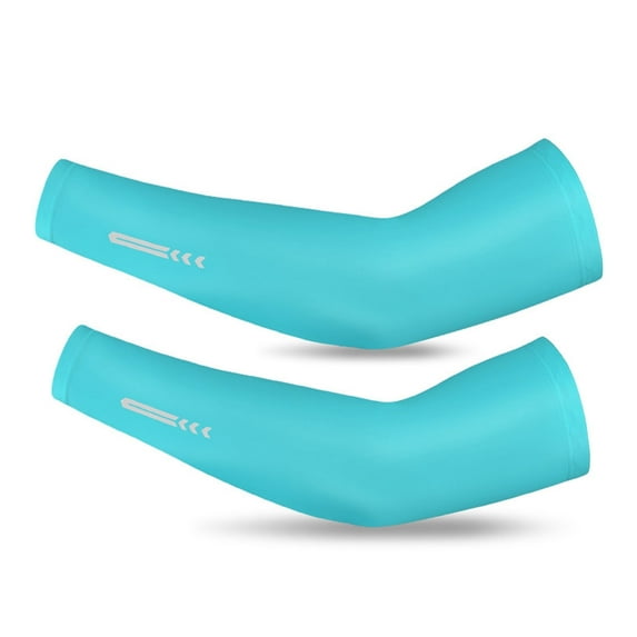 AUXDIQ 1 Pair Compression Arm Sleeves Men Women UV Sun Protection Cooling Sleeves Sports Compression Sleeves Blue