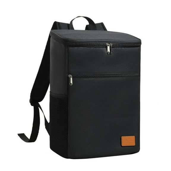 AUXDIQ 18L Insulated Cooler Backpack Leak-Proof Lunch Bag Insulated Picnic Backpack, Black
