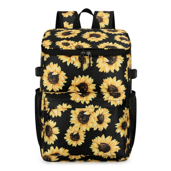 AUXDIQ 19L Insulated Cooler Backpack Leak-Proof Lunch Bag Insulated Picnic Backpack, Flower