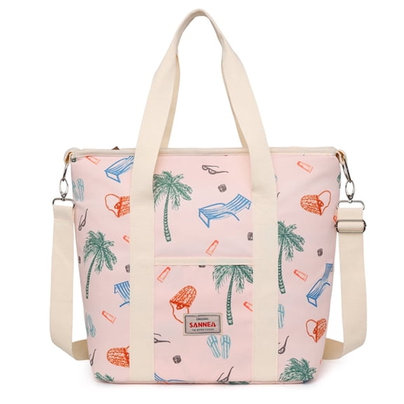 AUXDIQ 29L Cooler Bag Insulated Tote Bag Thermal Lunch Bag Camping Coolers Picnic Bag (Pink)