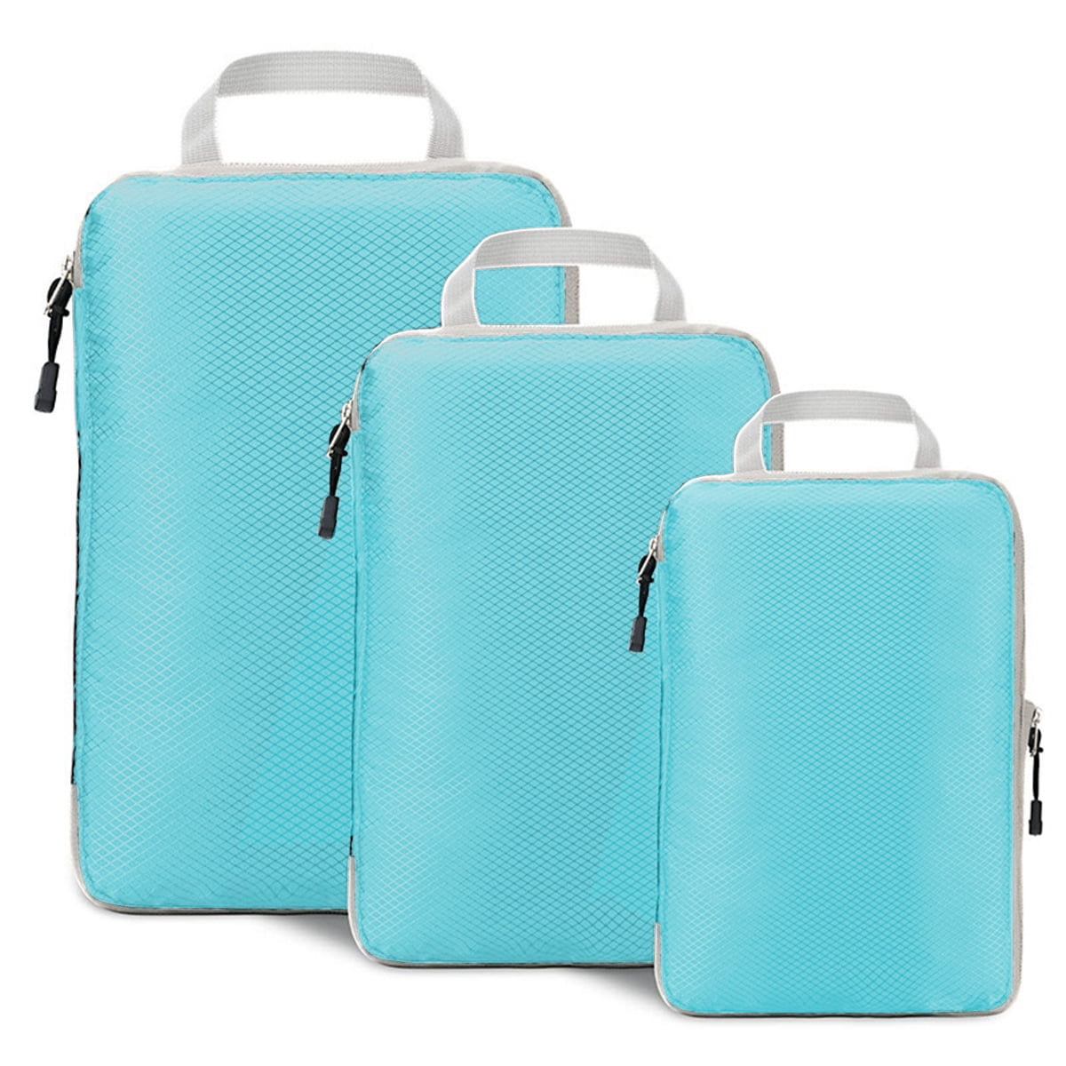 AUXDIQ 3 PCS Compression Packing Cubes Travel Luggage Organizer Bags Set Packing Organizers Compression Suitcase Bag Travel Essential Bag