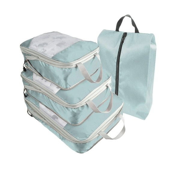 AUXDIQ 4 PCS Compression Packing Cubes Travel Luggage Organizer Bags Set Packing Organizers Compression Suitcase Bag Travel Essential Bag