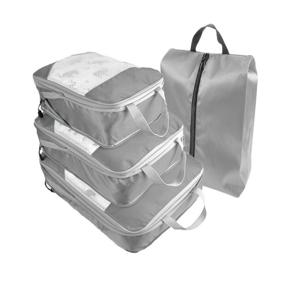 AUXDIQ 4 PCS Compression Packing Cubes Travel Luggage Organizer Bags Set Packing Organizers Compression Suitcase Bag Travel Essential Bag