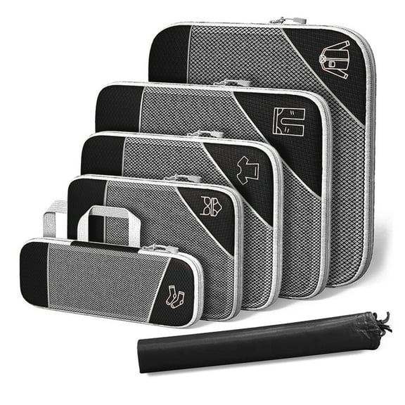 AUXDIQ 6 PCS Compression Packing Cubes Travel Luggage Organizer Bags Set Packing Organizers Compression Suitcase Bag Travel Essential Bag