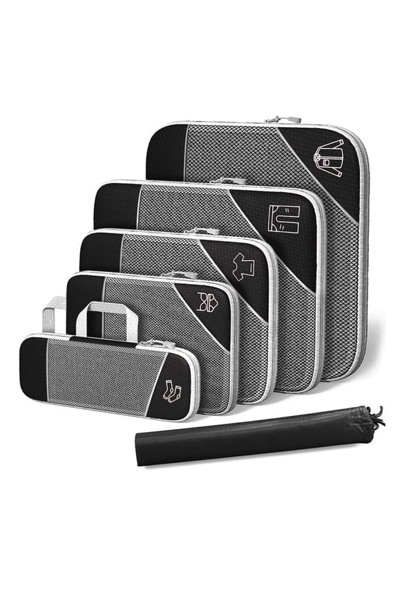6 PCS Compression Packing Cubes Travel Luggage Organizer Bags Set Packing Organizers Compression Suitcase Bag Travel Essential Bag