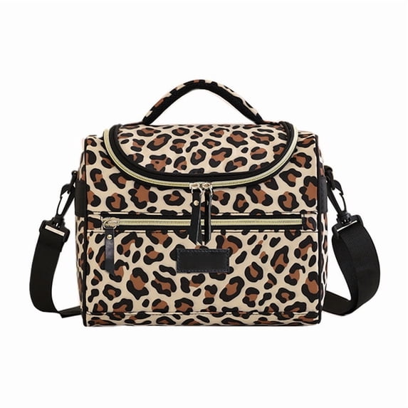 AUXDIQ 8L Insulated Cooler Bag Leakproof Cooling Tote Thermal Lunch Bag Leopard